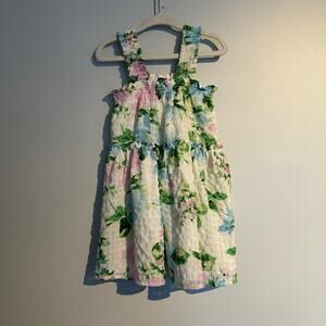 Old Navy Sleeveless Ruffle Trim Swing Dress – Cream Floral, Toddler Girl 2T